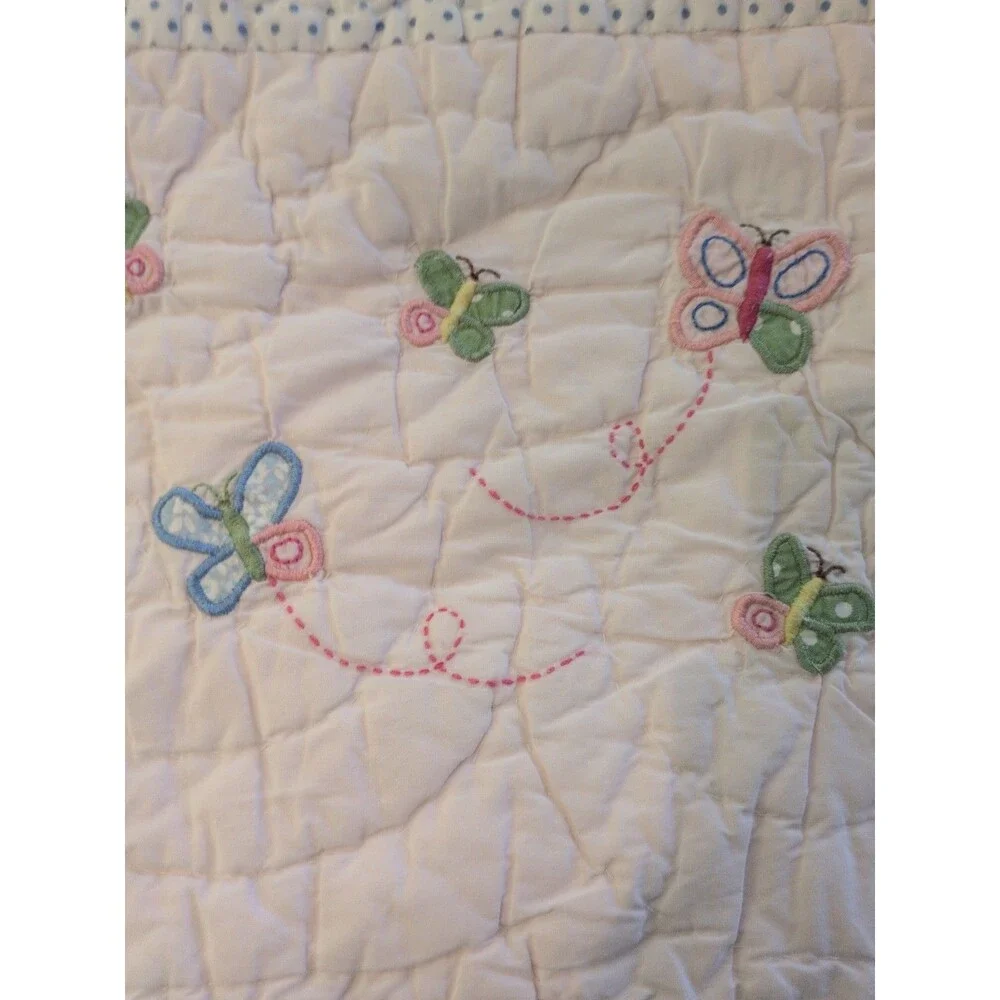 Pottery Barn Kids Hayley Crib Quilt Coverlet Retired Pattern Pink Girls Owl Bird